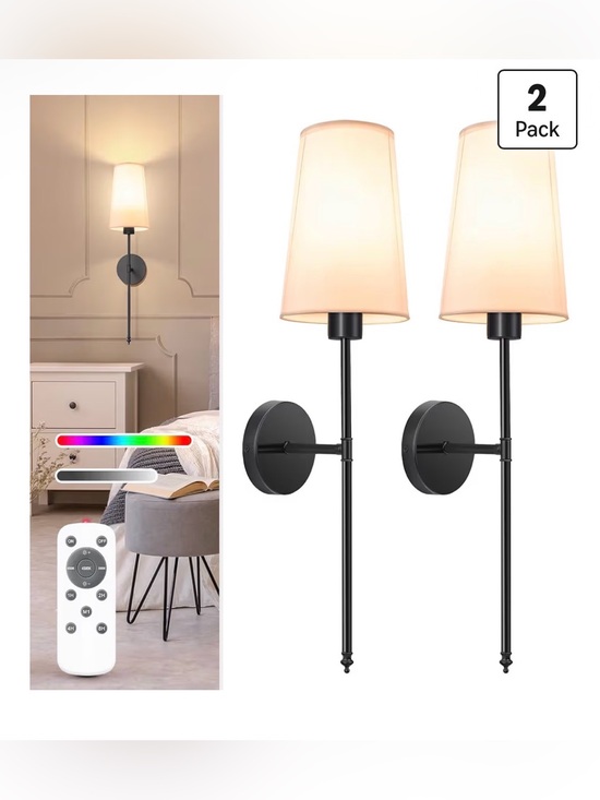 Other - BATTERY OPERATED WIRELESS WALL SCONCE SET OF 2 💡✨ BLACK